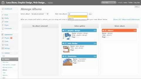 Wordpress - NextGEN Gallery Manage albums and galleries