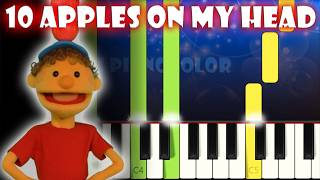 10 Apples On My Head - Super Simple Songs | Piano Tutorial | Karaoke