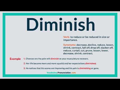 How to Pronounce DIMINISH l Definition, Meaning, Example and Synonyms of DIMINISH by VP