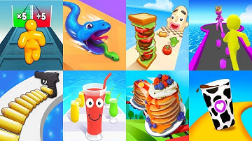 Giant Rush, Tall Man Run, Bullet Stack, Sandwich Runner, Coffee Stack - Satisfying Mobile Gameplay