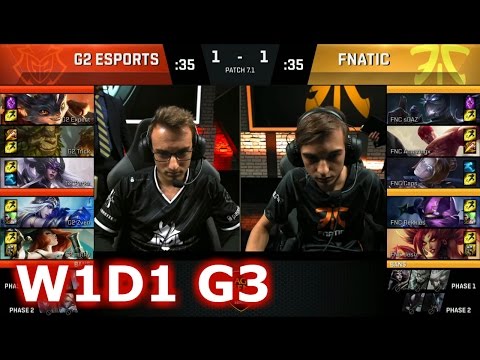 G2 eSports vs Fnatic | Game 3 S7 EU LCS Spring 2017 Week 1 Day 1 | G2 vs FNC G3 W1D1