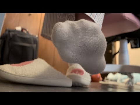 Under-desk Slipperplay | These Slippers Make my Feet so Sweaty...
