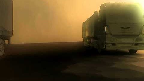 big truck animation with fog