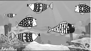Under water fun | Baby Sensory Black White High Contrast | Waltz Classical Music | Doodle art video