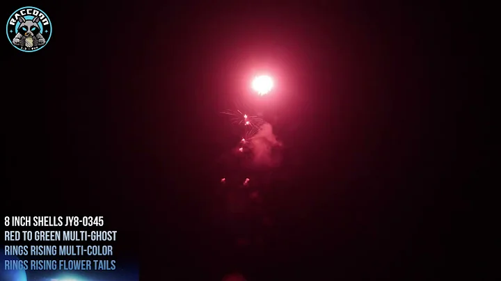 Raccoon Fireworks 1.3G JY8-0345 Award-Winning Shell-Red & Green Rings & Ghost Rings