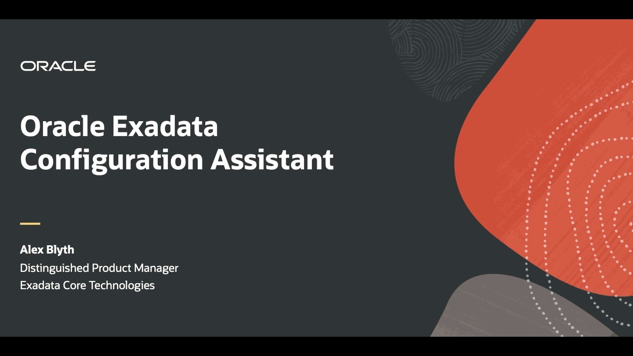 Visual Exadata Oracle Oracle Exadata Configuration Assistant Tutorial April 2026 - YouTube