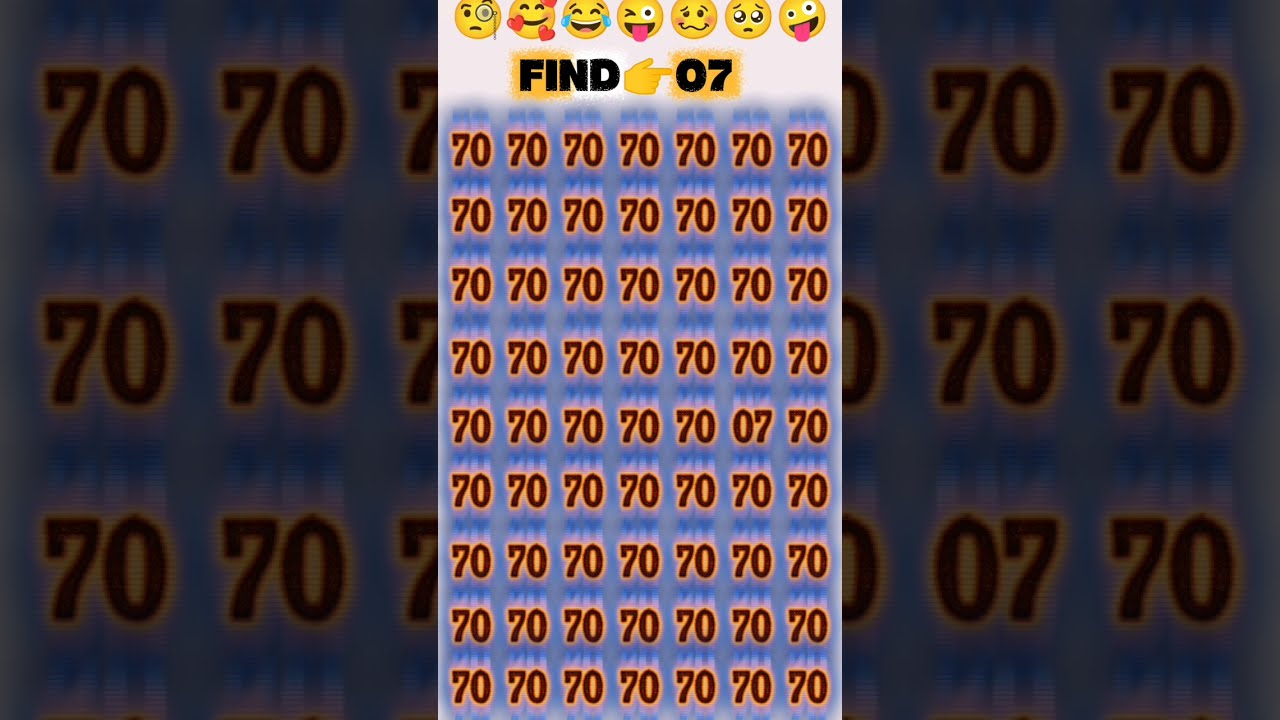 Can You Spot 07 In This Crowd Of 70s Only 1 07challenge Find Puzzle Math Peheli Short