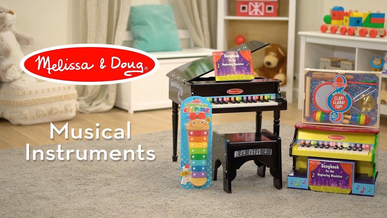 Melissa & Doug Personalized Learn to Play Piano with 25 Keys Al Instrument Toy Music Set 