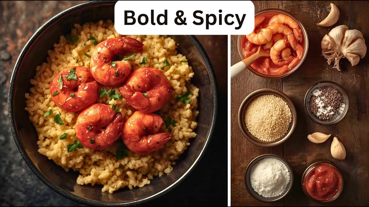 Spicy Harissa Shrimp with Couscous | 5-Ingredient, 20-Minute Dinner (One Pan Meal)