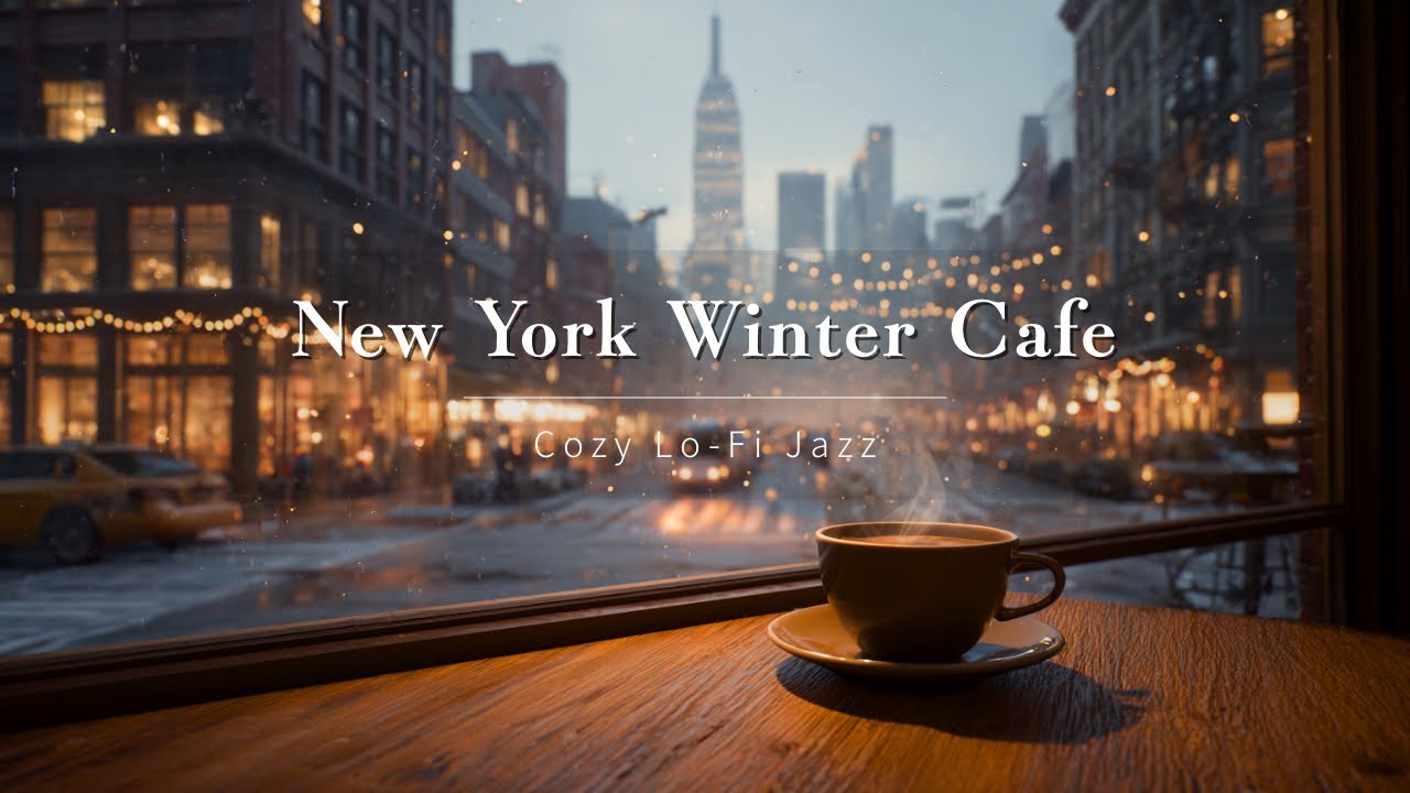 【Winter NYC Cafe】Cozy Lo-Fi Jazz BGM (Relaxing, Studying & Reading)