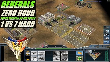 C&C Generals Zero Hour 1 vs 7 Hard armies USA Super Weapon VS USA Air force ( Twilight Flame )