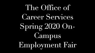 The University of Tampa - Spring 2020 On-Campus Student Employment Virtual Fair