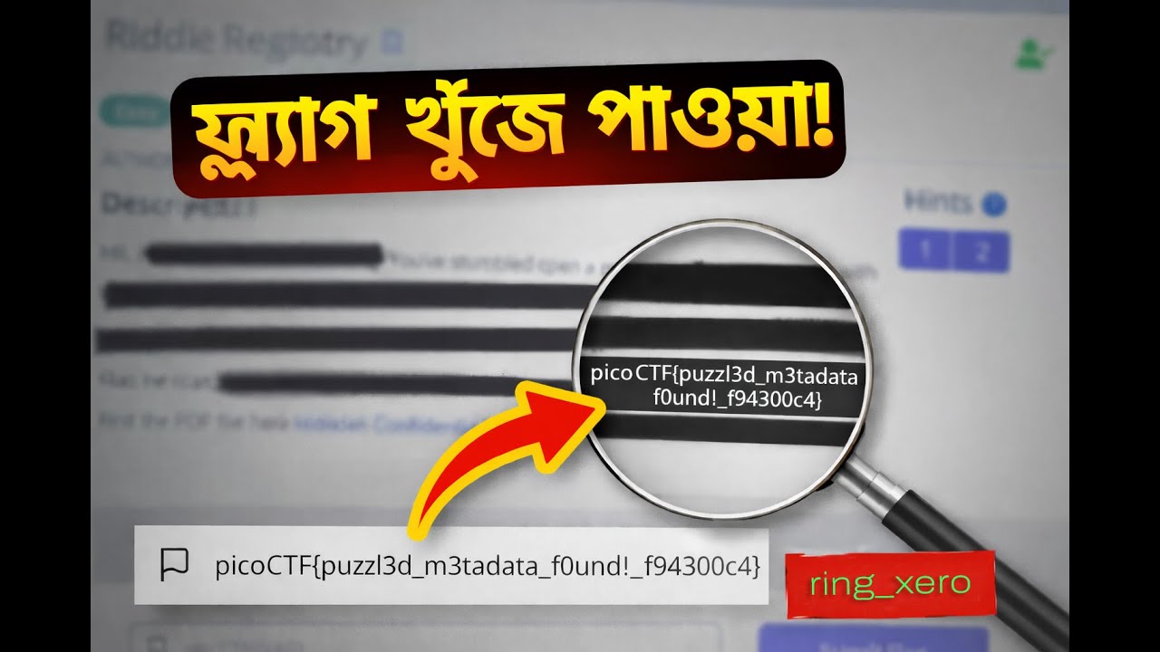 PicoCTF ২০২৫: Riddle Registry ফুল ওয়াকথ্রু | PDF Metadata l + Base64 | দিন ১