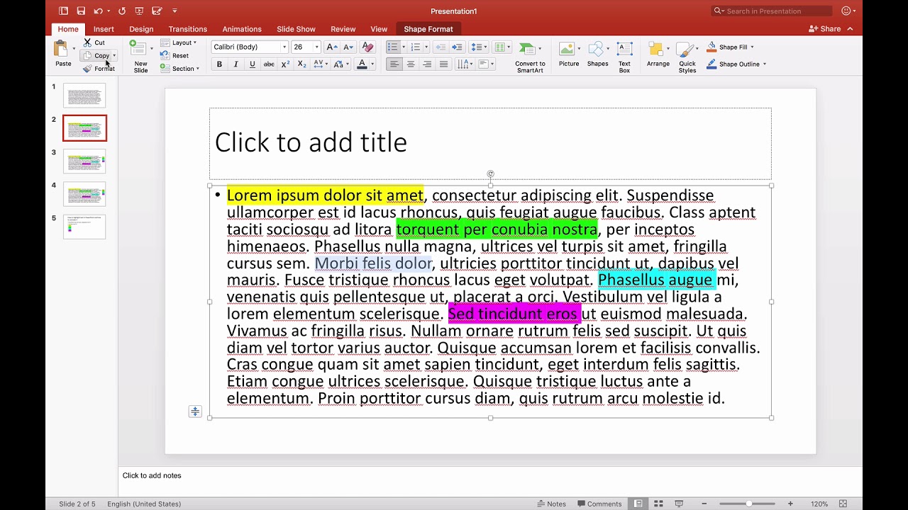 how to highlight text in a powerpoint presentation