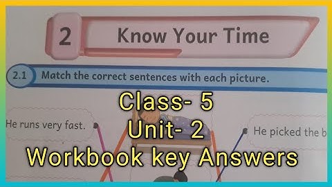 Class- 5, English,  Know Your Time, workbook answers
