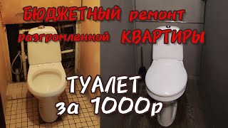 Ремонт Туалета за 1000 рублей! Как страшный туалет превратить в конфетку. 11 серия