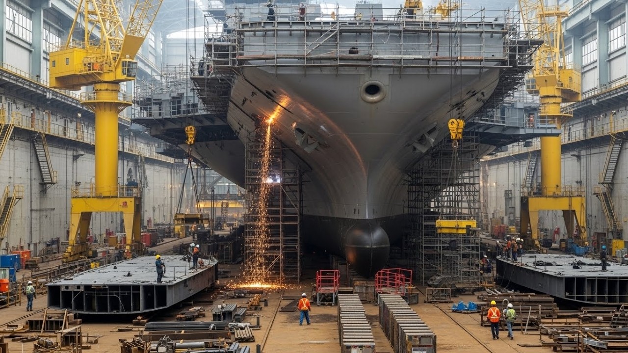 Inside the World’s Largest Aircraft Carrier Factory — How a 100,000-Ton Warship Is Built
