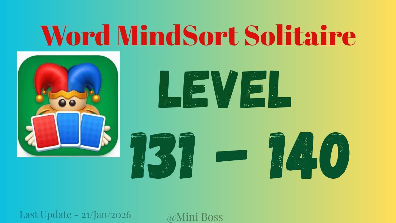 Word MindSort: Solitaire | Level 131 to 140 Answers | Word Card Puzzle Challenge
