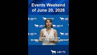 Lexington Kentucky Parks and Recreation events for the weekend of June 20, 2026