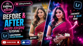 Cinematic preset download #lightroom cinematic blue and pink color grading | How to achieve a glo... screenshot 3
