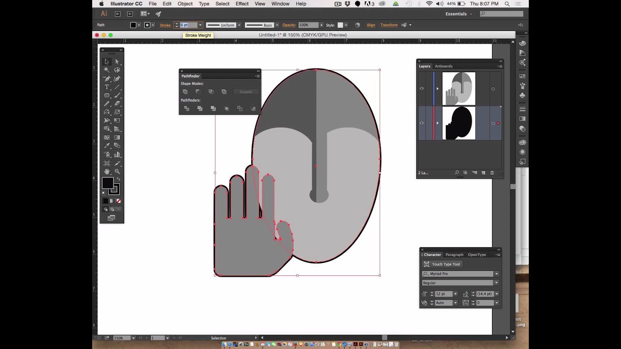 Adobe Illustrator Pathfinder Basics Part And Outlining Youtube