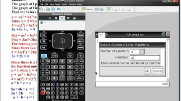 Using the calculator to solve simultaneous equations