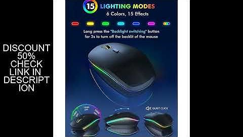 Wireless Keyboard and Mouse Combo RGB Backlit, Rechargeable Light Up Letters, Full-Size, Ergonomic,