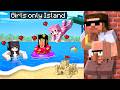 We SNUCK Into A GIRLS ONLY One Chunk Minecraft..