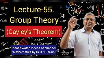 Group Theory, Lec.- 55(Cayley