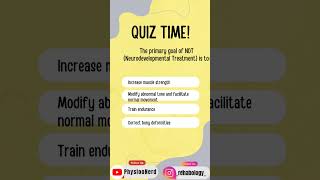 How Physios "Re-Wire" the Brain with NDT | Pediatric Physiotherapy MCQ #shorts #quiz