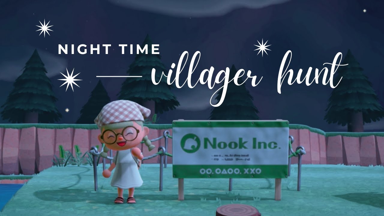 villager hunt at night | acnh asmr | cozy slow gameplay | no commentary |