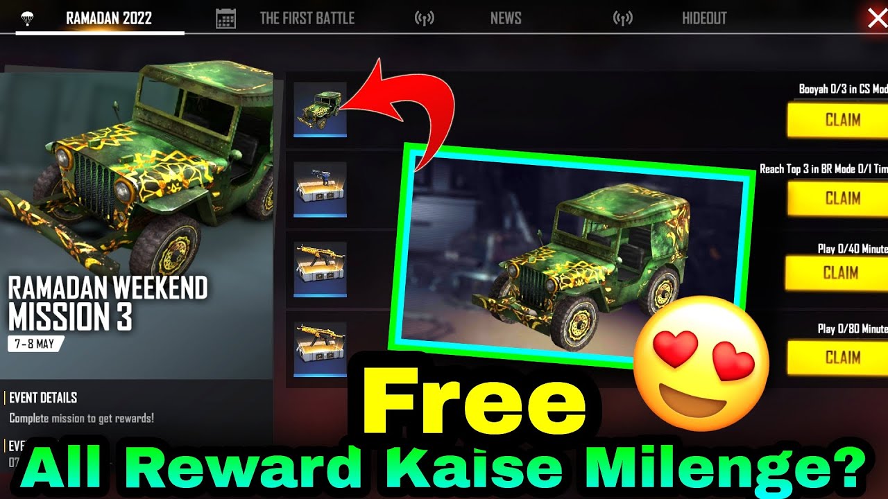 Free Fire Mission Week 3 Reward | Free Fire Weekend Mission | Free Fire New Event Today