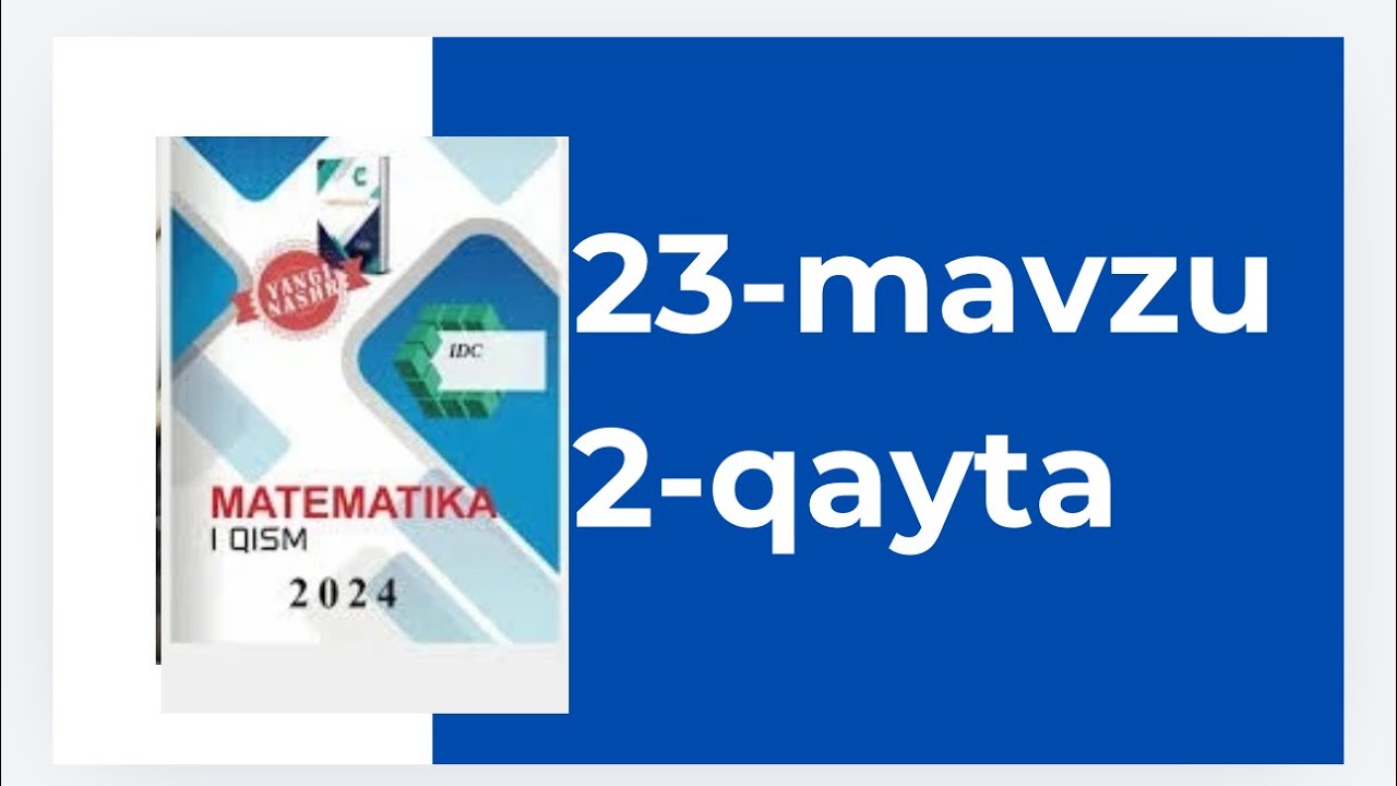 IDC 1-qism 23-mavzu 2-qayta Masalalar