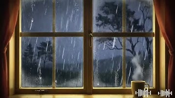 Heavy Rain in the Forest Porch, Bonfire and Thunderstorm Sounds To Helps Reduce stress, Sleep