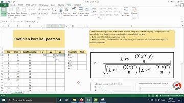 Tutorial Excel - Cara Menghitung Korelasi Data Statistik dengan Metode Pearson