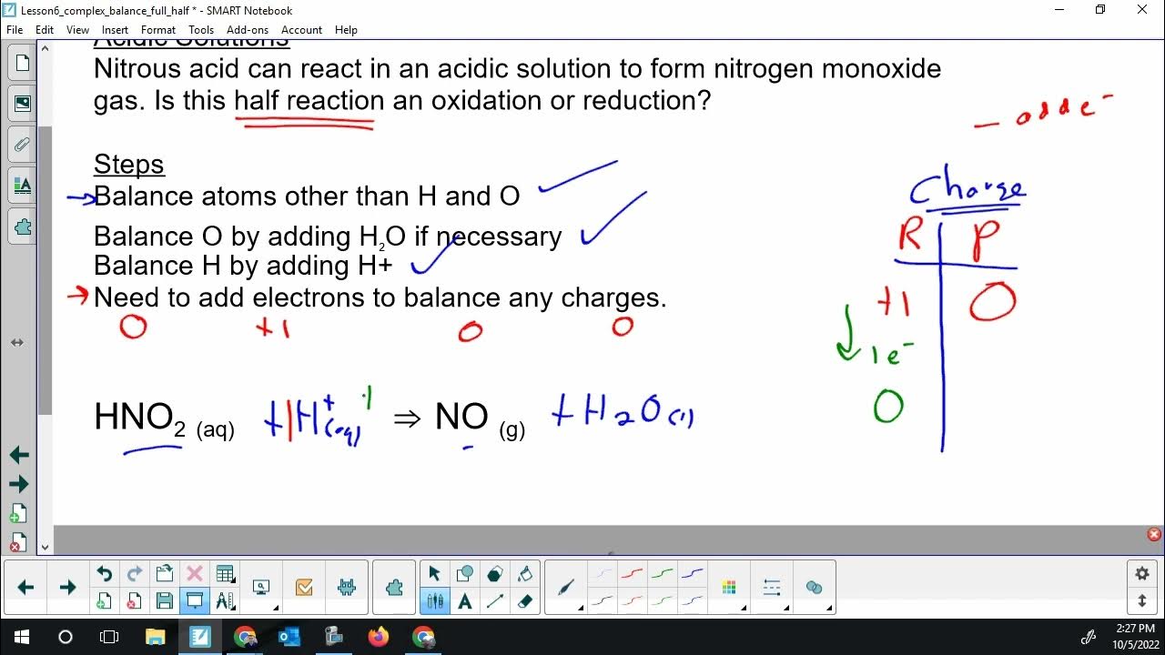 Writing And Balancing Complex Half-reactions In Acidic Solution Chemistry 30 - Steps to balancing complex half reactions in acidic and