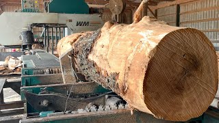 Watch This Worthless Oak Log Transform Into Perfect Lumber!