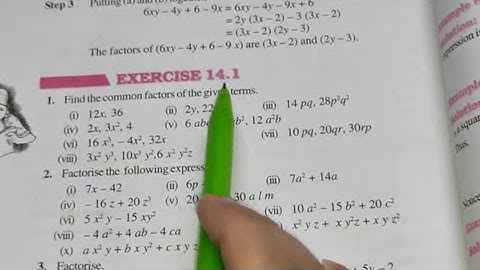 Ex -14.1 Chapter-14  Factorisation || Class 8th Maths