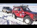 По снежному полю  - Toyota Land Cruiser 80, Mercedes-Benz ML, Нивы, Шеви Нивы, УАЗы и Great Wall