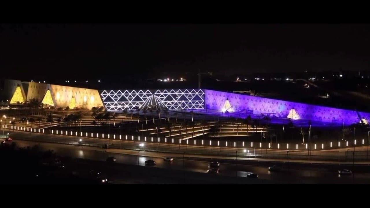 Lighting work in the Grand Egyptian Museum. YouTube