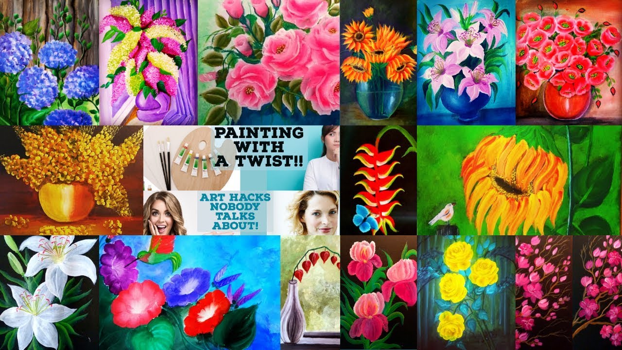 WHAT IS PAINTING WITH A TWIST? EASY & SIMPLE ACRYLIC PAINTING IDEAS FOR  BEGINNERS #20｜SATISFYING 