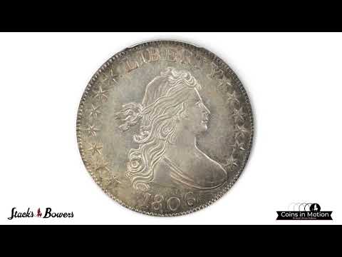 1806 Draped Bust Half Dollar, Condition Census Number Three, Being Sold in 2022, Overton-106 Variety