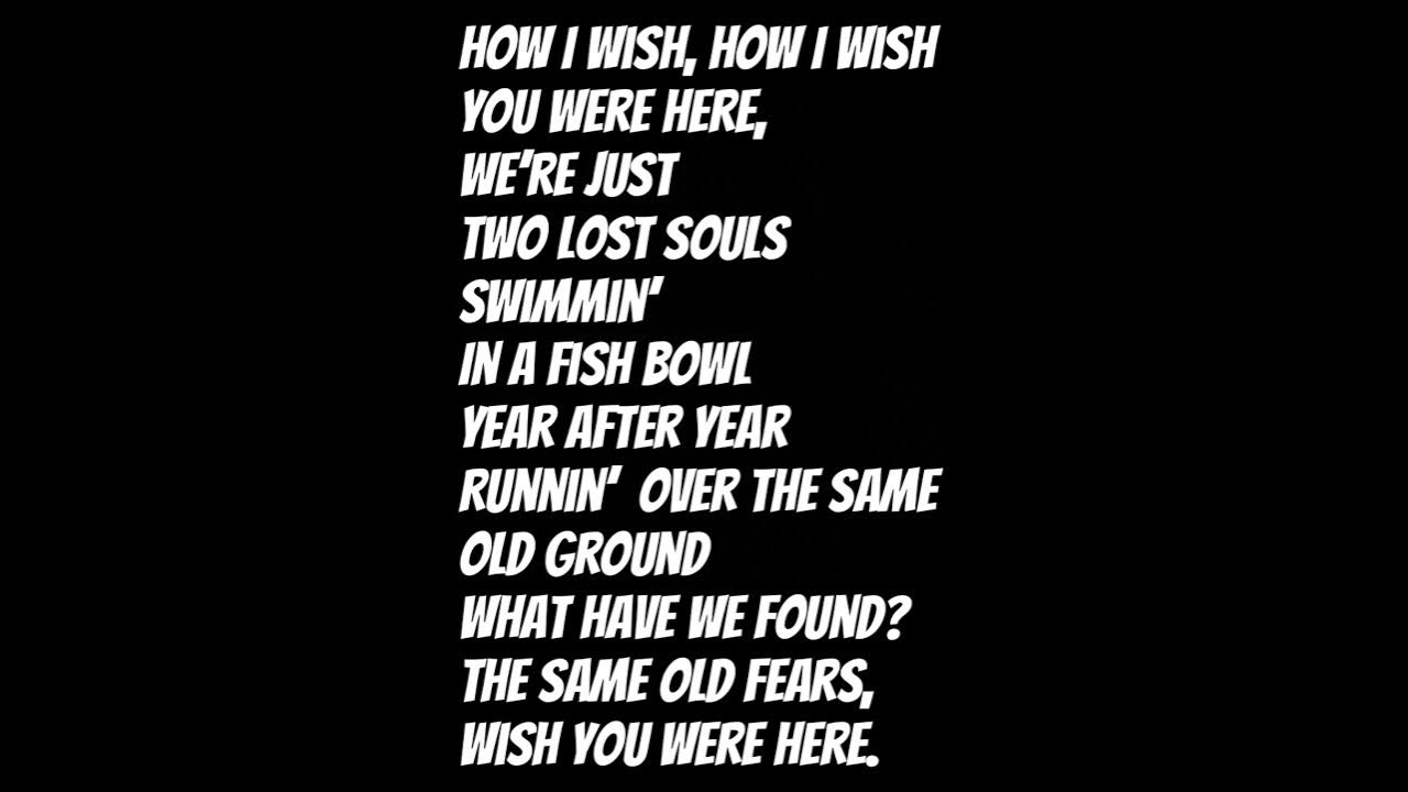 Pink FloydWish You Were Here Lyrics YouTube