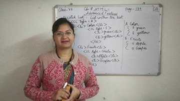 CBSE CA Computer Application Class-7 Ch-7 HTML-Advanced Features Part-2