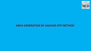 ABHA ID creation using Aadhar- OTP method