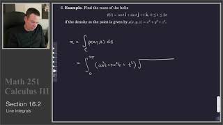 Math 251 - Section 16.2 - Line Integrals (3 of 4)