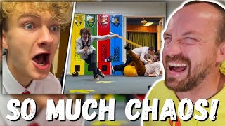 SO MUCH CHAOS! TommyInnit We Got Hunted In A School... (REACTION!) w/ Tubbo!