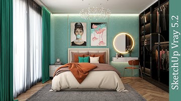 Sketchup Vray 5.2 Interior Render -  Bedroom Render With Vray 5.2