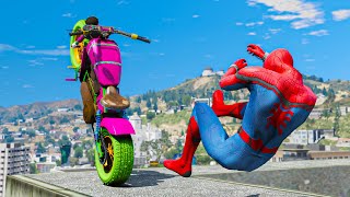 Gta 5 Spiderman Motorcycle Stunt Fails Euphoria Physcis Showcase Ep 31