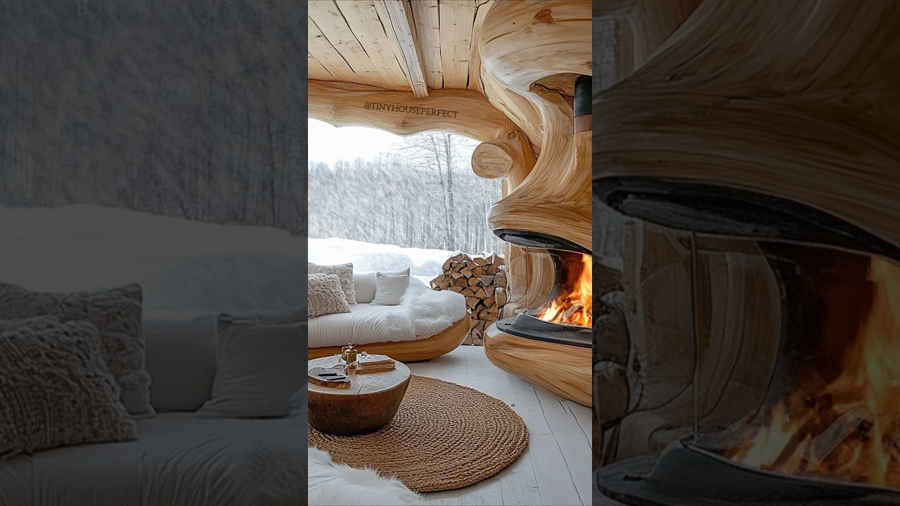 Cozy winter cabin with a dreamy fireplace and stunning snowy forest views! โ๐ฅ๐ก